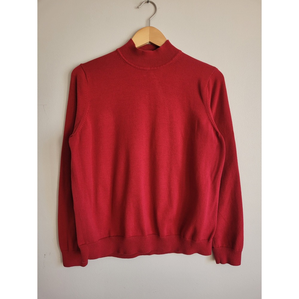 Northern Reflections Red Mock Neck Cotton‎ Sweater XL
